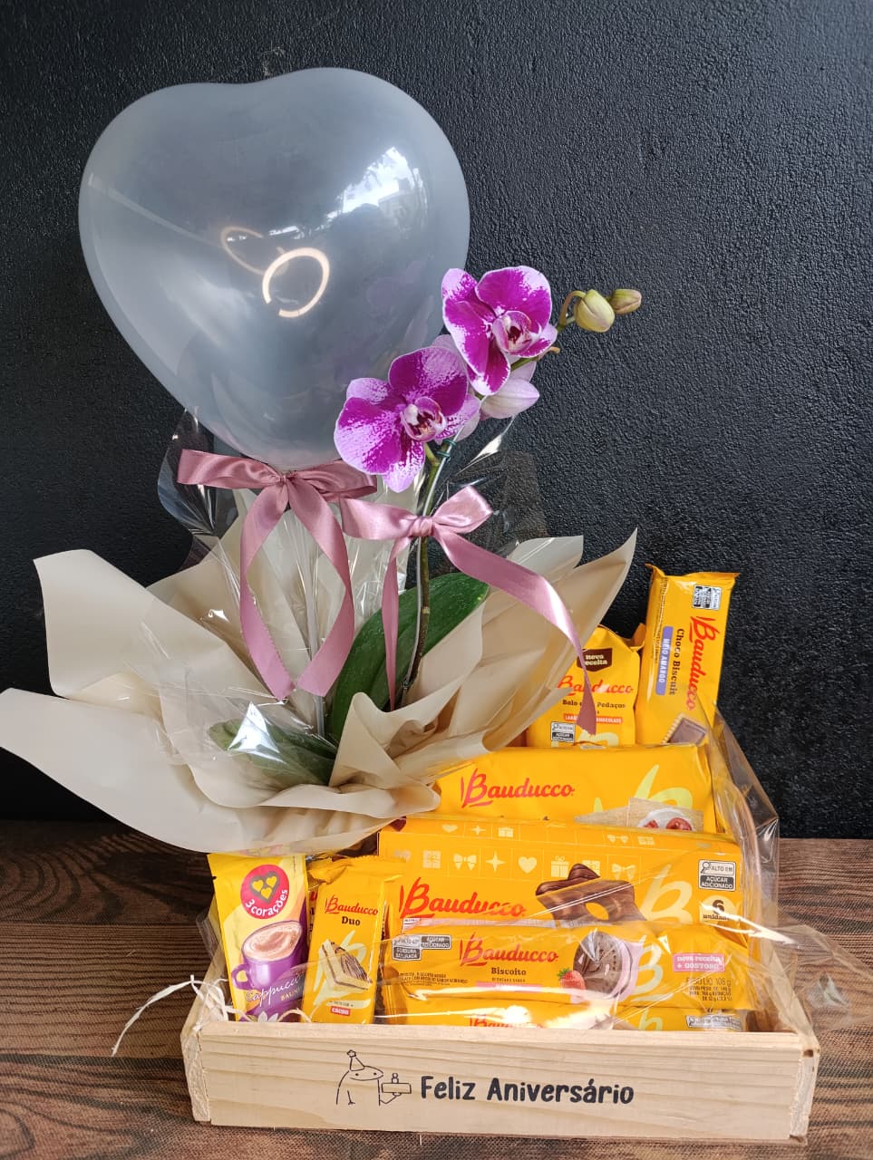 Cesta Premium com orquídea
